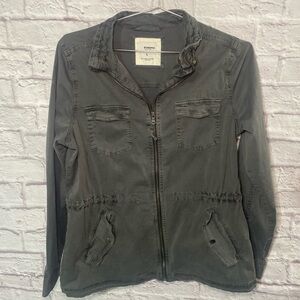 Sonoma Goods For Life Full Zip Utility Jacket Women L Gray Outdoor Workwear Y2K